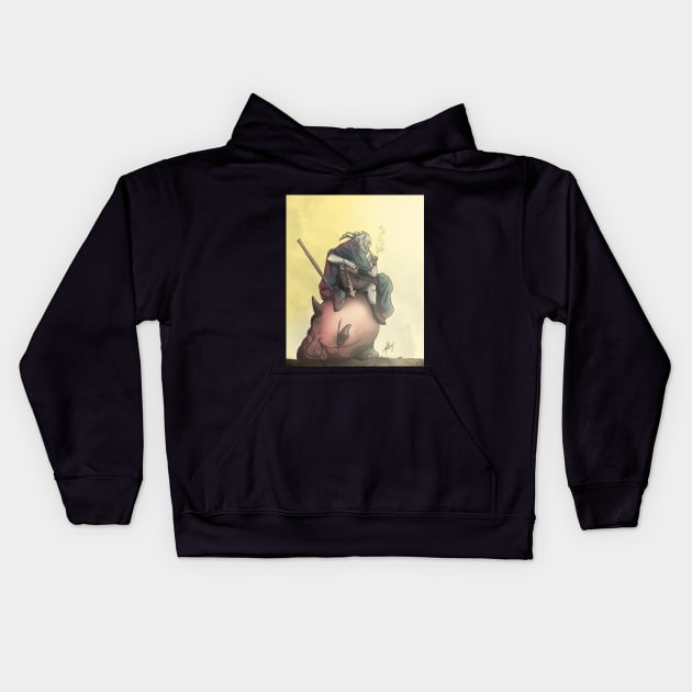 Demon Hunter Monk Kids Hoodie by MT Grafic Artist